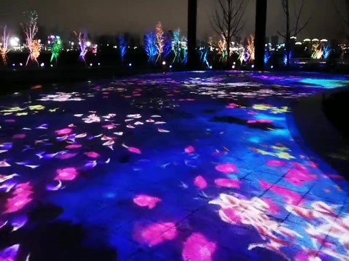 夜游園戶外多媒體地面互動(dòng)投影