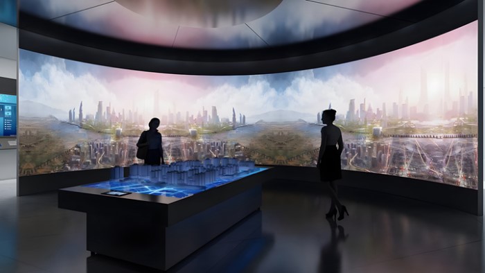 弧幕投影在展廳中的使用意義和優(yōu)勢(shì)-蘇州好奇數(shù)字科技有限公司